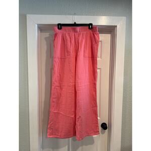 SO Coral Flower Wide Leg High Rise Palazzo Pants Women's Size 1X